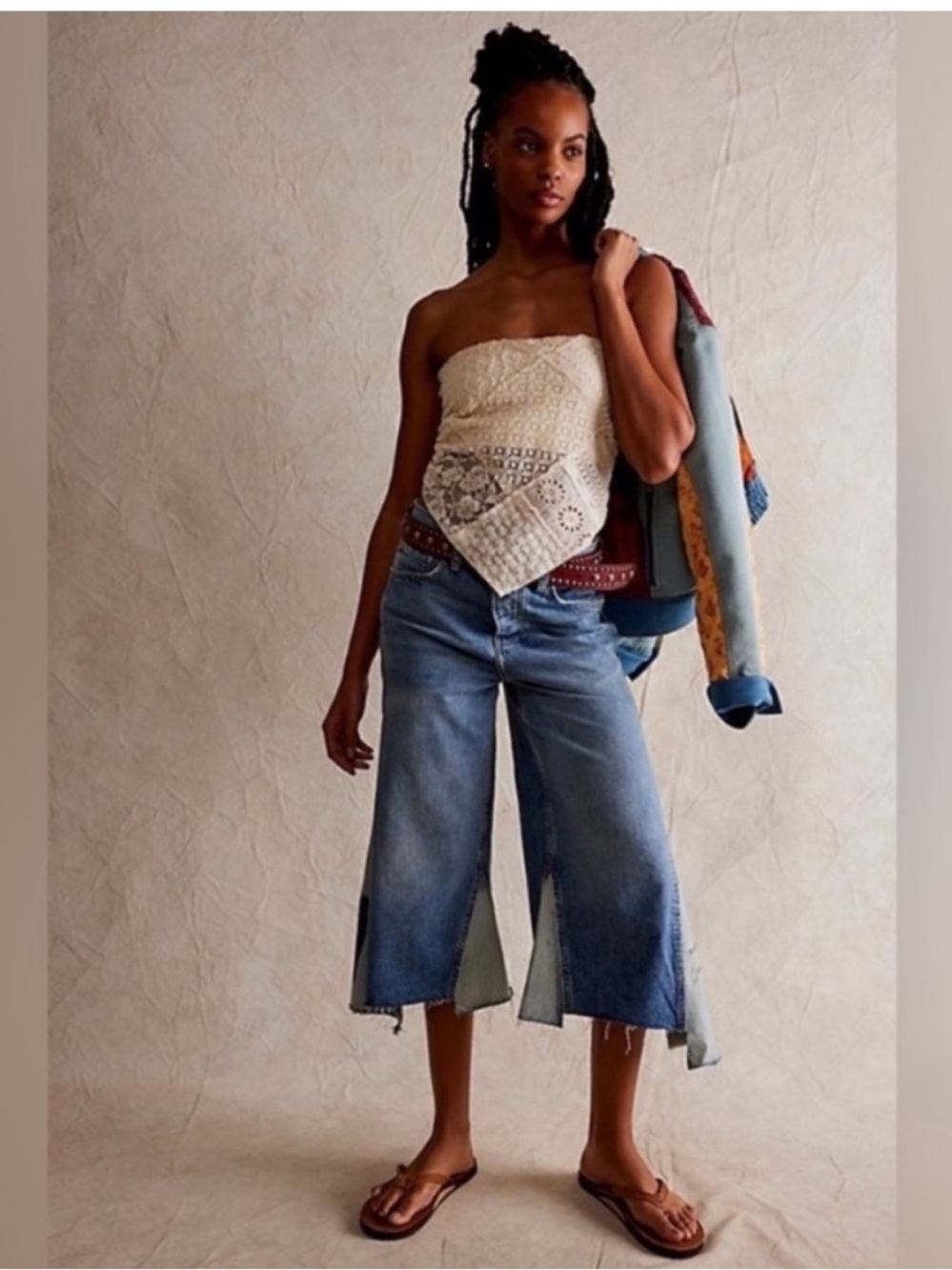 NWOT FREE PEOPLE We the Free Ripple Wide Leg Crop SZ: 29L